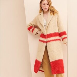 Red Stripe Blanket Coat